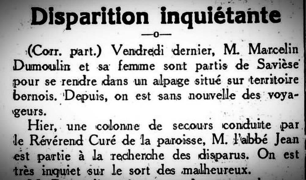 L'article paru dans "Le Nouvelliste valaisan", le 20 août 1942.
