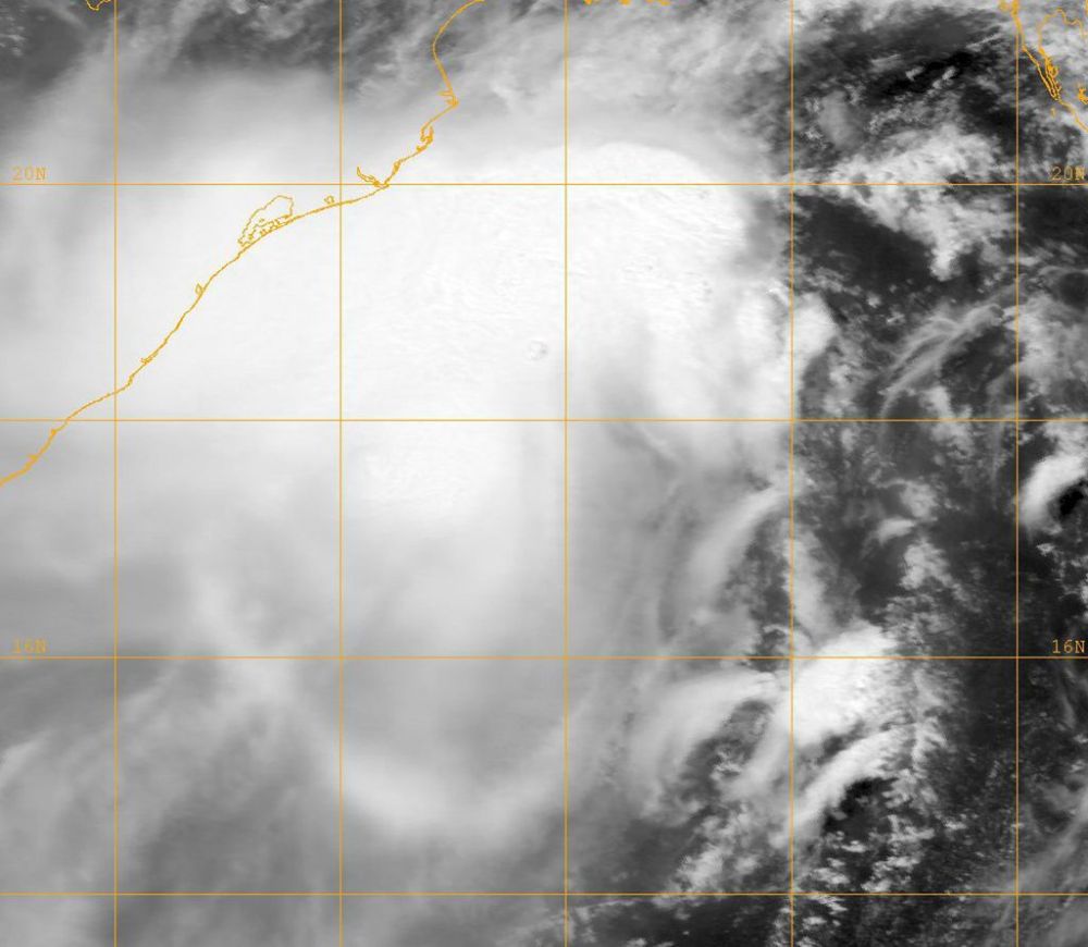 This image provided by the Naval Research Lab shows tropical cyclone Mahasen taken Wednesday May 15, 2013 at 0600 GMT. Cyclone Mahasen is forecast to reach land early Friday and has been downgraded to a Category 1 storm, the U.N.'s Office for the Coordination of Humanitarian Affairs said Wednesday. The U.N. says although the cyclone churning through the Indian Ocean appears to have weakened it could still bring "life-threatening" conditions to 8.2 million people along the coasts of India, Bangladesh and Myanmar. (AP Photo/