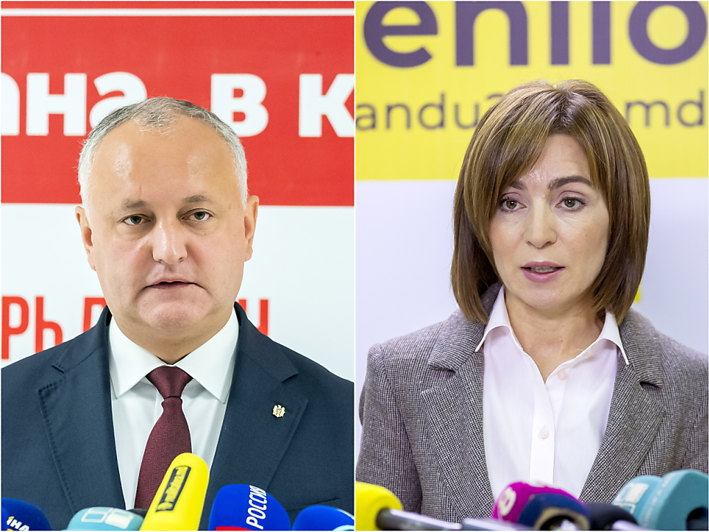Les Moldaves doivent choisir dimanche entre le président sortant Igor Dodon et sa rivale pro-européenne Maia Sandu (archives).