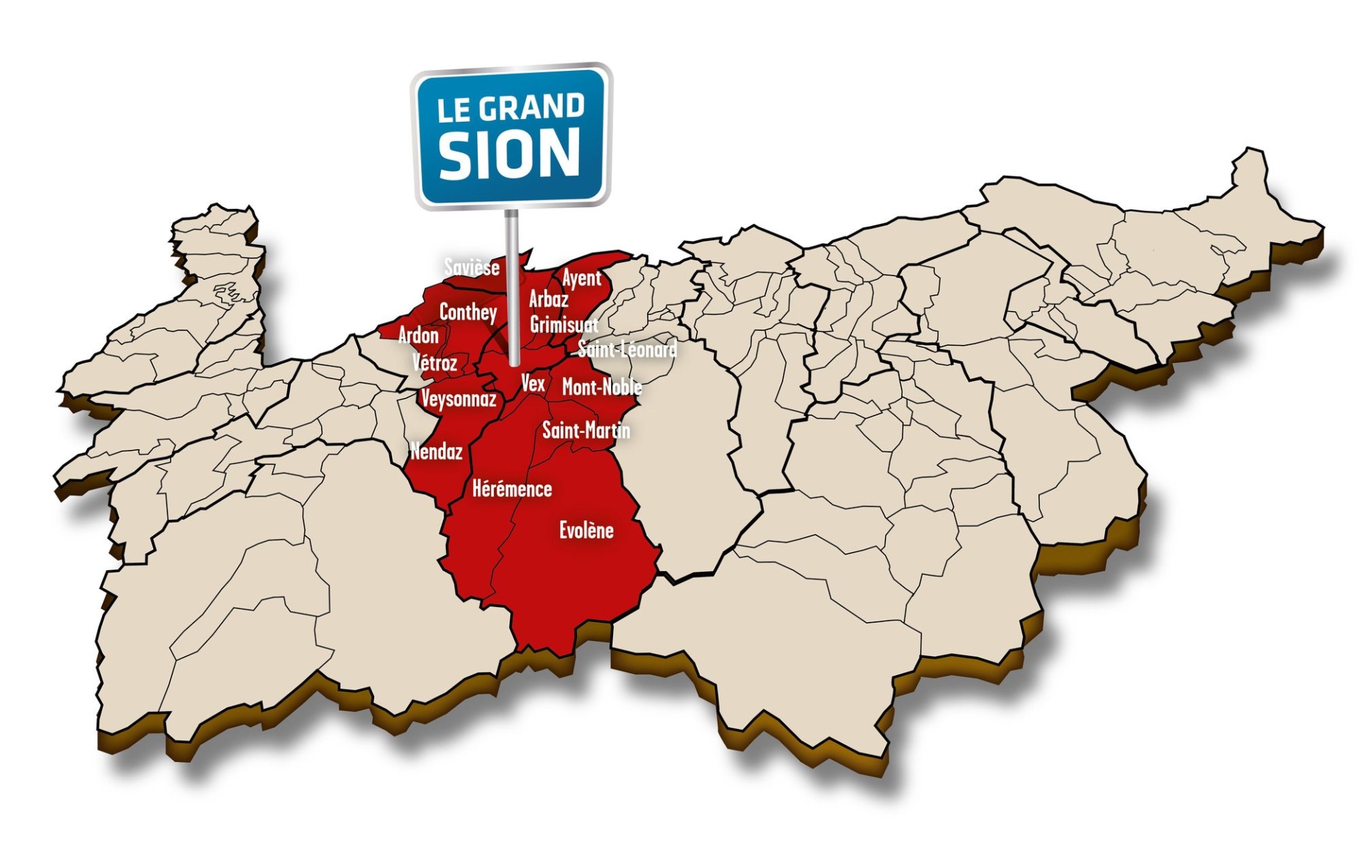 La ville de Sion se verrait bien fusionner avec les communes voisines.