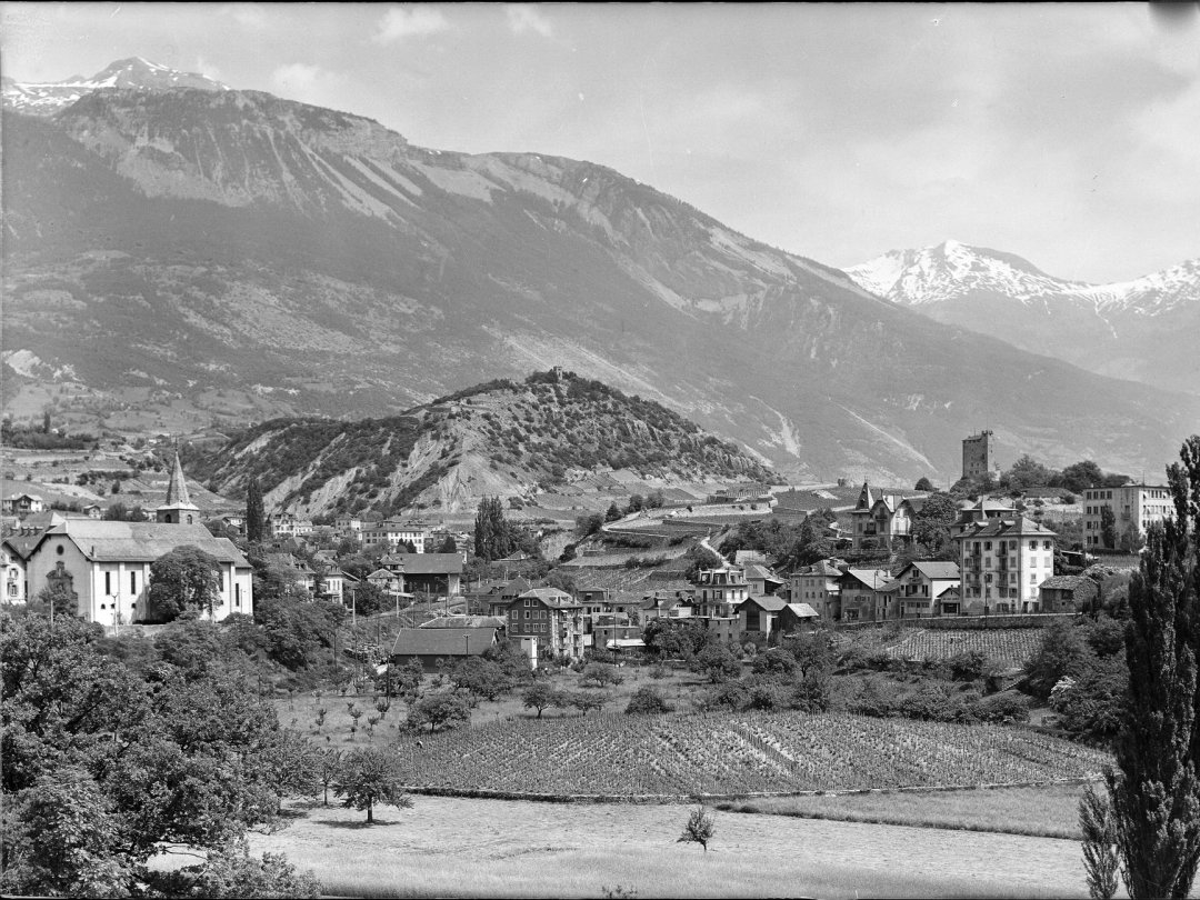 La Plaine Bellevue de Sierre en 1950.