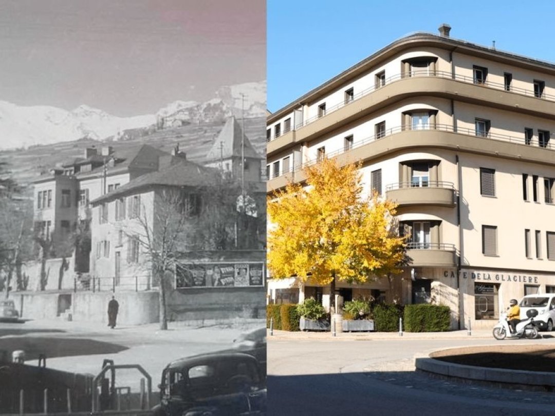 Le quartier du Ritz en 1955 et en 2021.