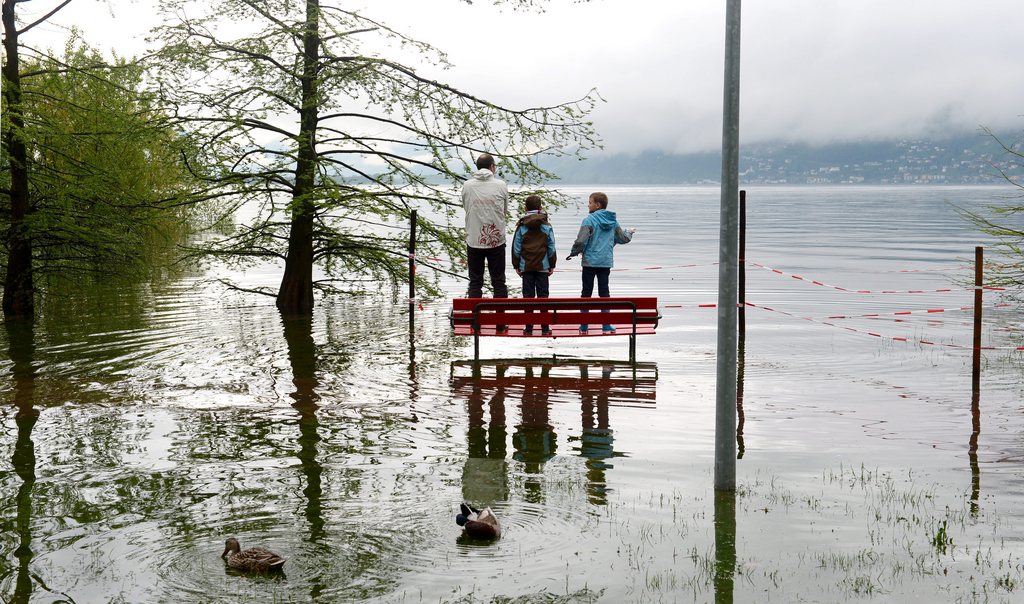 Le Lac Majeur a débordé plusieurs fois cette année. (ici au mois d'avril 2013)