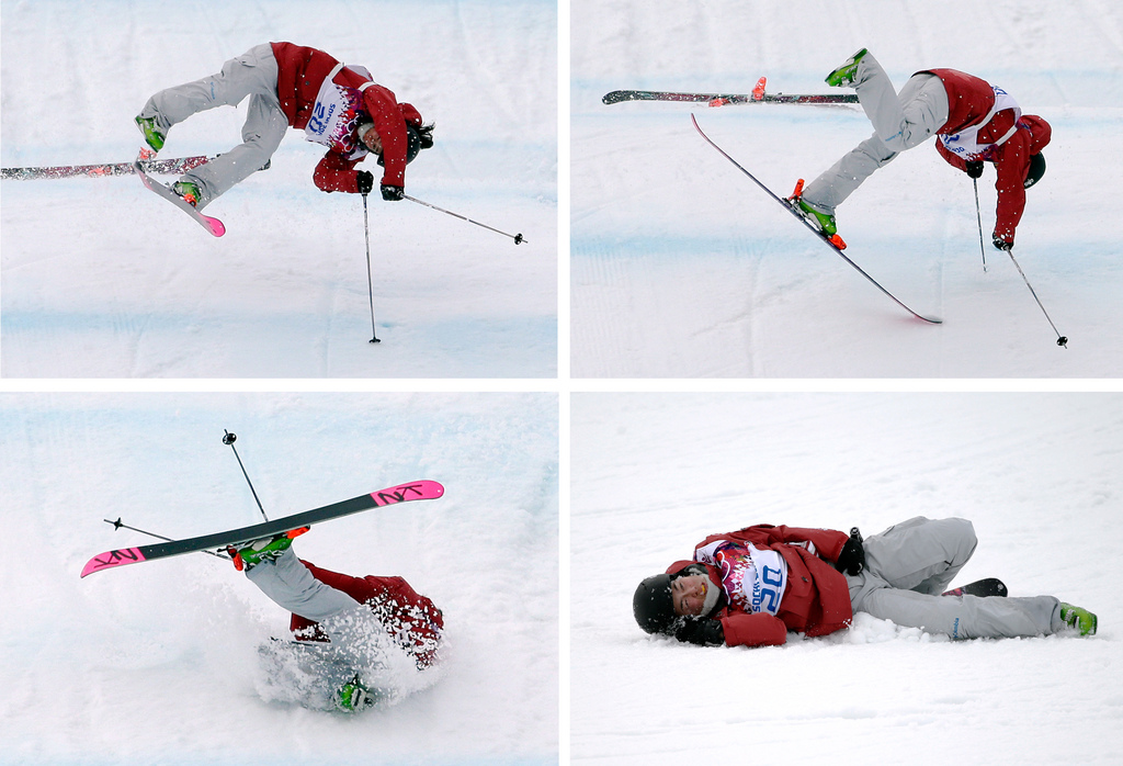 Le slopestyle a en effet connu de nombreuses chute, comme ici la Canadienne Yuki Tsubota, mais les blessures ont été globalement moins graves qu'en half-pipe ou en ski et snowboardcross.