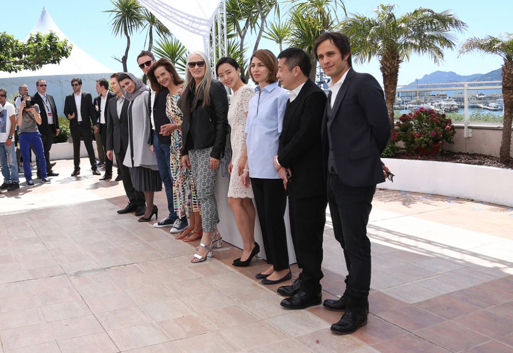 Le président du jury Jane Campion pose avec l'ensemble du jury 2014 du Festival de Cannes.