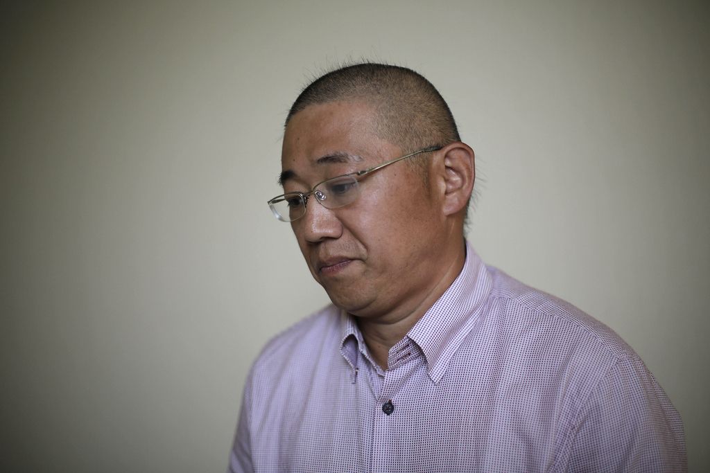 FILE - In this Sept. 1, 2014 file photo, Kenneth Bae, an American tour guide and missionary serving a 15-year sentence, detained in North Korea,  speaks to the Associated Press, in Pyongyang, North Korea. Bae,  who is accused of plotting to overthrow Pyongyang regime, has been sentenced to a 15-year term. (AP Photo/Wong Maye-E, File)
