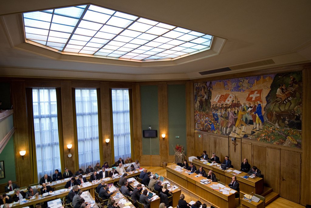 Vue générale de la salle du Grand Conseil. 