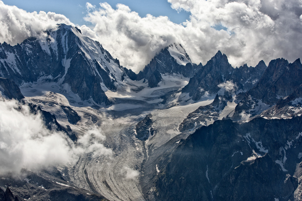 Bergspitzen am Glacier de Saleina, Wallis, am Donnerstag, 9. August 2012. (KEYSTONE/Alessandro Della Bella)