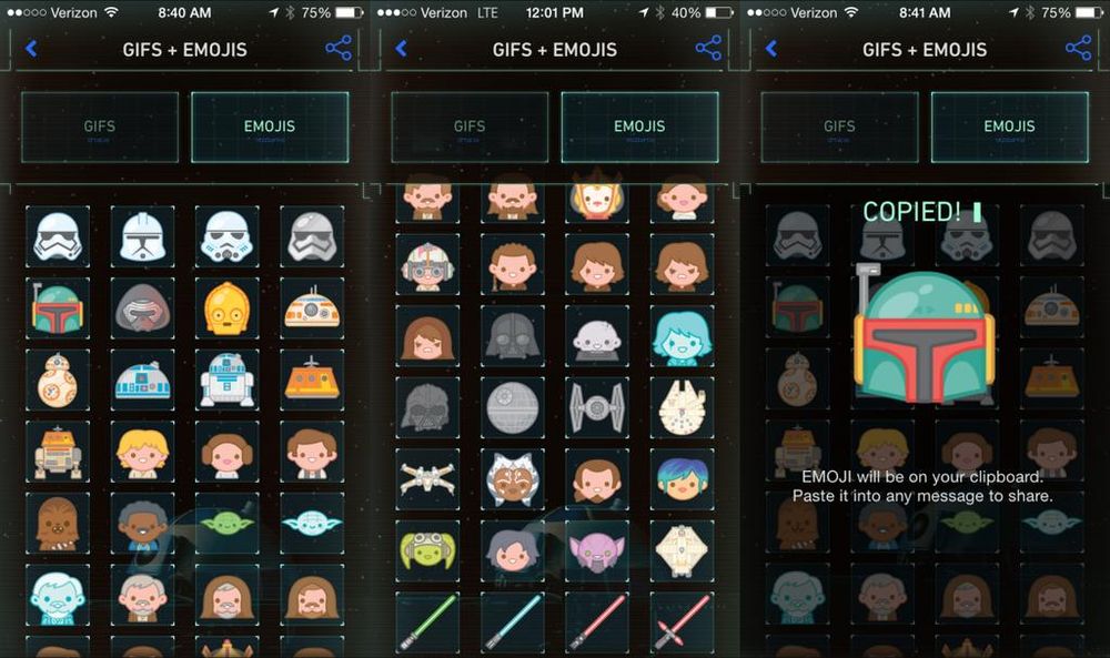 De nouveaux emojis Star Wars disponibles sur iPhone.