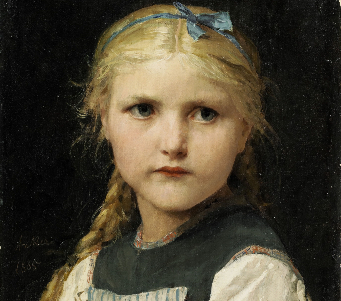 "Mädchenbildnis" (portrait de jeune fille), un tableau d'Anker datant de 1885 peint à l'huile, a été adjugé 1'426'500 de francs. 