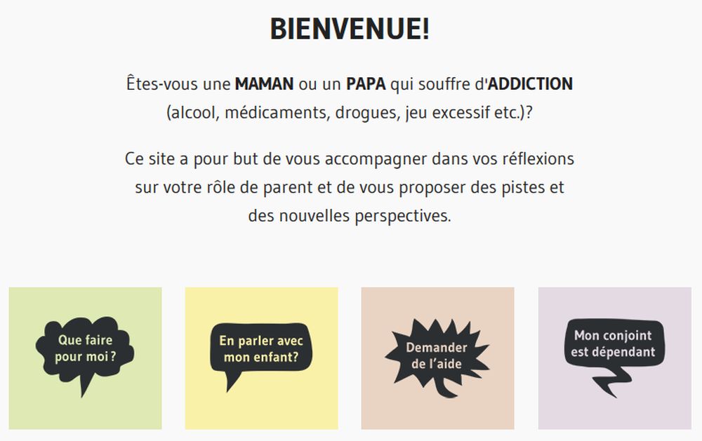 Le site lancé par Addiction Suisse.