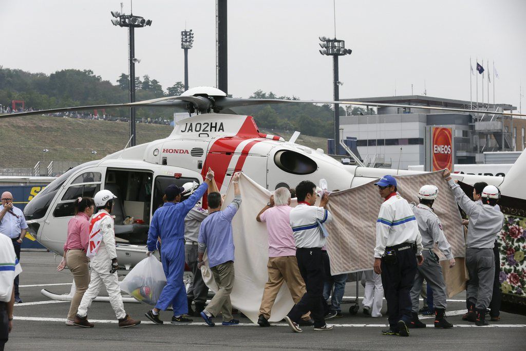 Alex De Angelis a lourdement chuté lors des essais du Grand Prix du Japon.