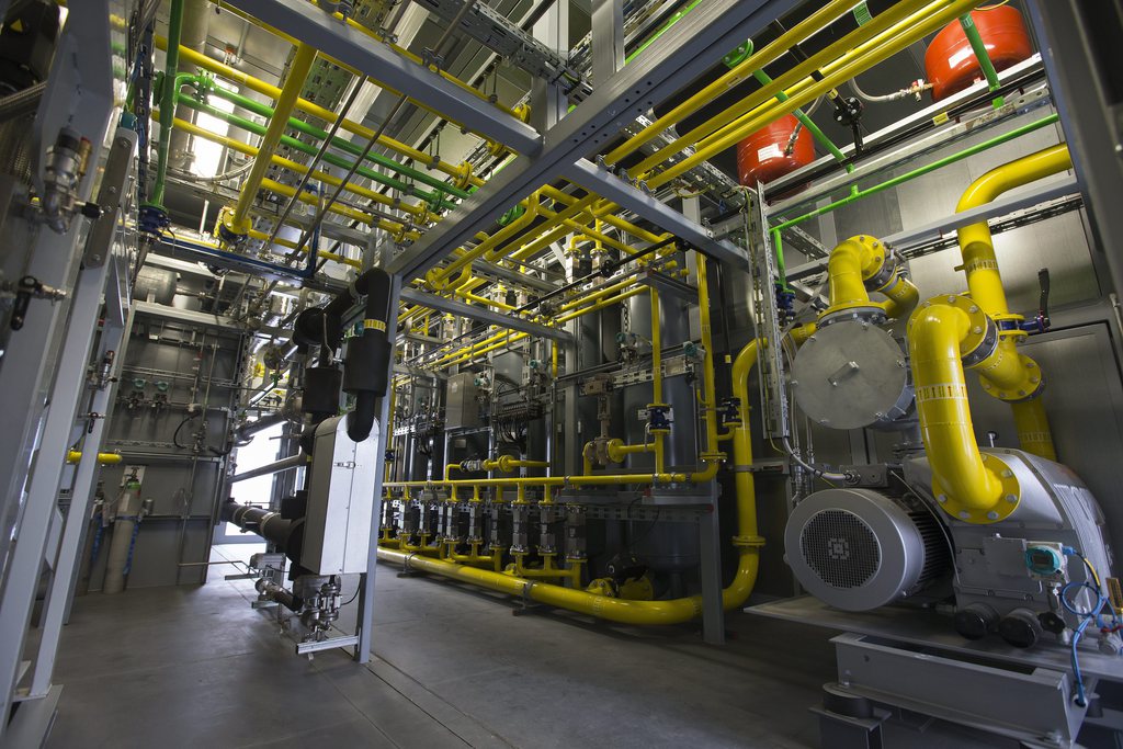 La centrale de biogaz du Service Industriel de Genève à Vernier, inaugurée en octobre 2013.