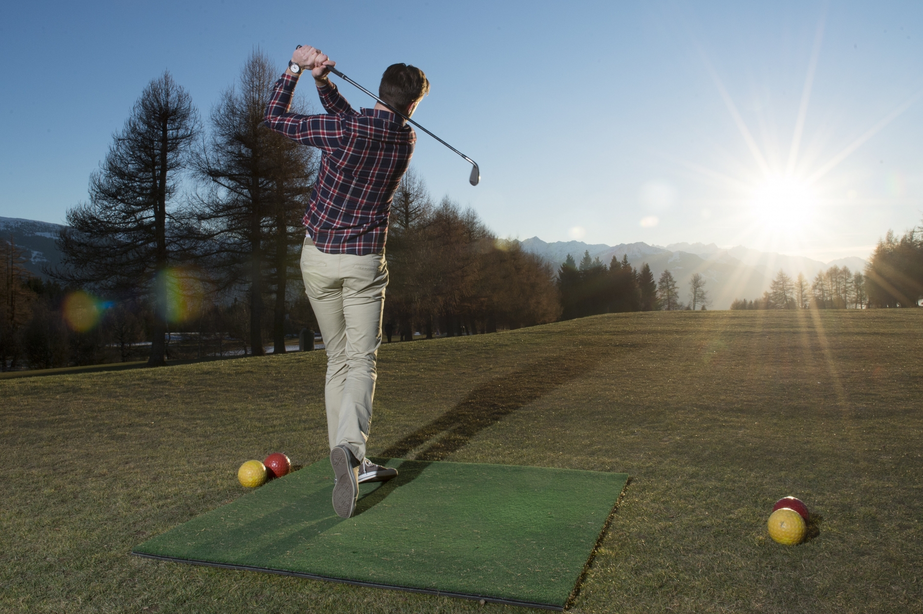 Crans le, 28 2015: Golf en décembre a Crans. ©Sacha Bittel/Le Nouvelliste