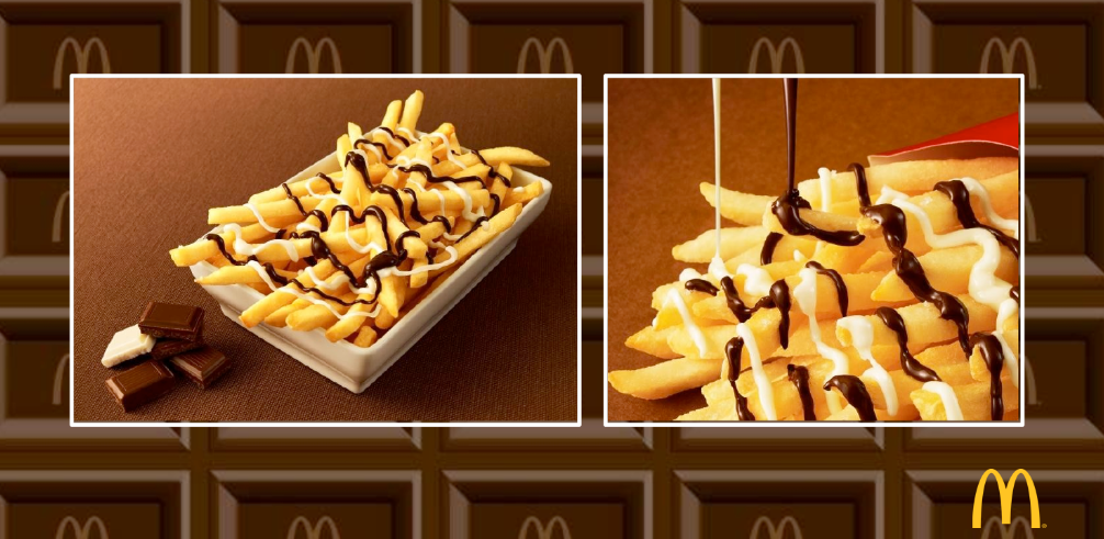 Des frites nappées avec du chocolat... Ça se passe comme ça chez McDonald's.