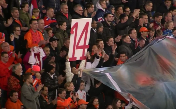 Johan Cruyff était le numéro 14 de l'Ajax Amsterdam et des Oranje,