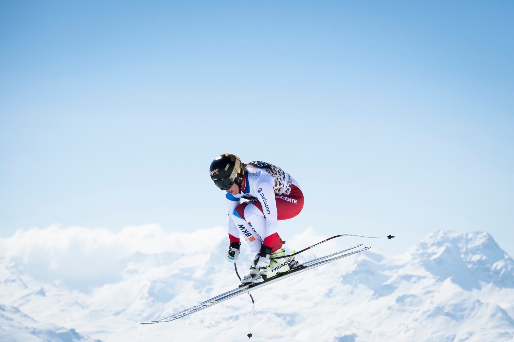 ZUM ERSTEN SCHWEIZER SKI ALPIN GESAMTWELTCUPSIEG VON LARA GUT SEIT VRENI SCHNEIDER 1995, STELLEN WIR IHNEN FOLGENDES BILDMATERIAL ZUR VERFUEGUNG - Lara Gut of Switzerland in action during the women's downhill training session at the FIS Alpine Ski World Cup Finals, in St. Moritz, Switzerland, Monday, March 14, 2016. (KEYSTONE/Gian Ehrenzeller) SKI ALPIN WELTCUP 2015/16 LARA GUT