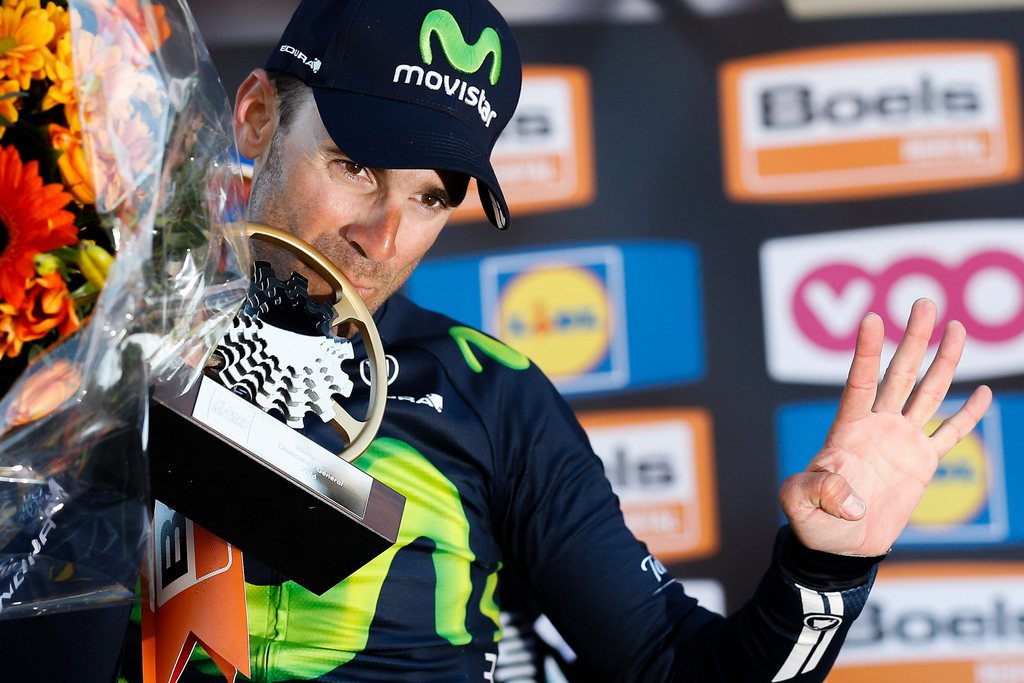 A 35 ans, Alejandro Valverde célèbre une nouvelle victoire sur la Flèche wallonne.
