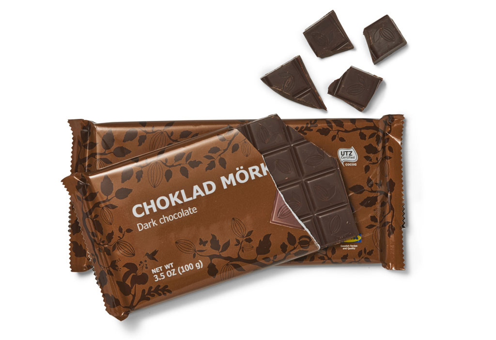 Les plaques Choklad Mörk vendues à IKEA sont potentiellement allergènes.
