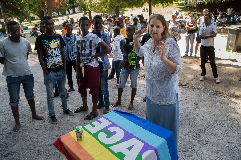 Lisa Bosia Mirra, présidente de l'association Firdaus, s'est engagée depuis plusieurs semaines auprès des migrants refoulés par la Suisse.