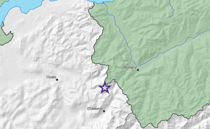 L'épicentre se trouvait à 11 kilomètres au nord de Chamonix, à proximité directe de la frontière suisse.