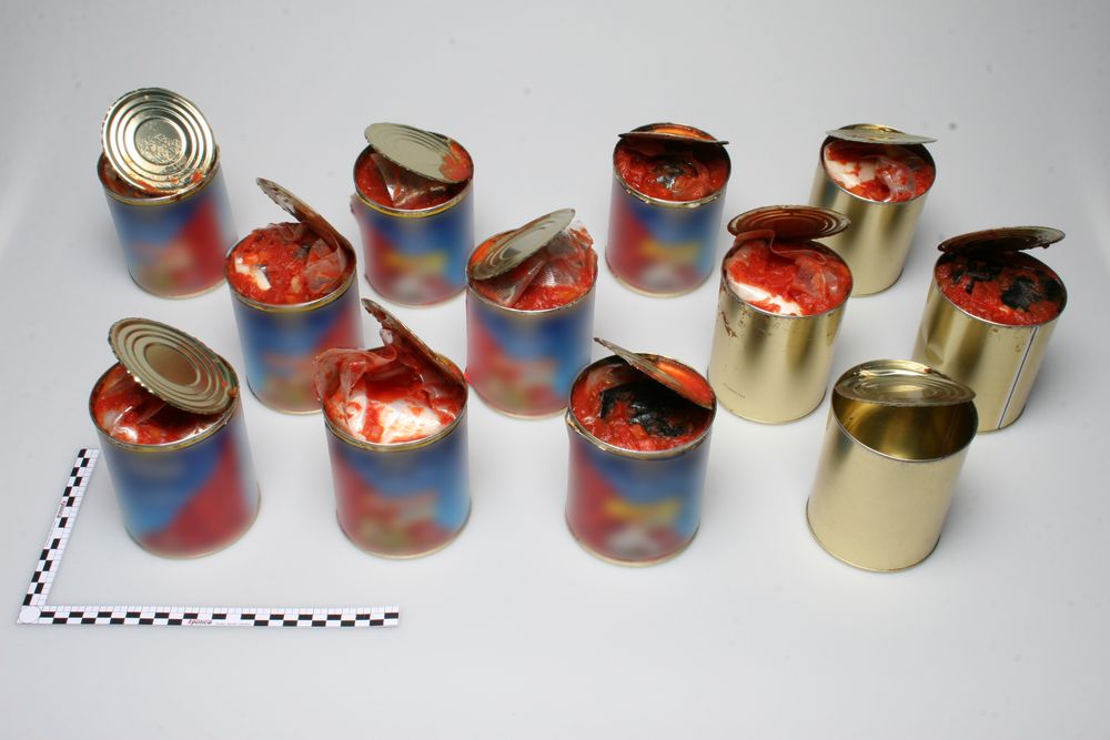 Plus de 4 kilos d'amphétamines et quelque 3000 pilules d'ecstasy étaient dissimulées dans onze boîtes de conserve scellées et portant des étiquettes de sauce tomate.