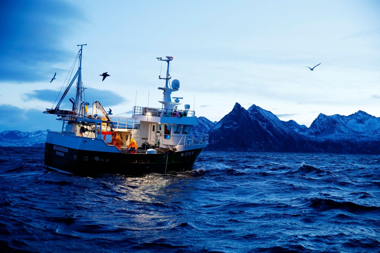 FILE - This is a Jan 1  2016 file photo of  Jan Gunnar Johansen and Trond Dalgard as they fish for cod from the vessel Buaodden in the Norwegian Sea near Gryllefjord, northern Norway. Ahead of a June 23 referendum on whether to quit the European Union, Britons are looking across the North Sea to Norway for clues on what life could be like outside the bloc. The oil-rich Norwegians clearly have done OK. A free-trade deal ensures they enjoy almost the same access to the union's giant market as had they been EU members. (Cornelius Poppe / NTB scanpix via ) NORWAY OUT NORWAY BRITAIN EU