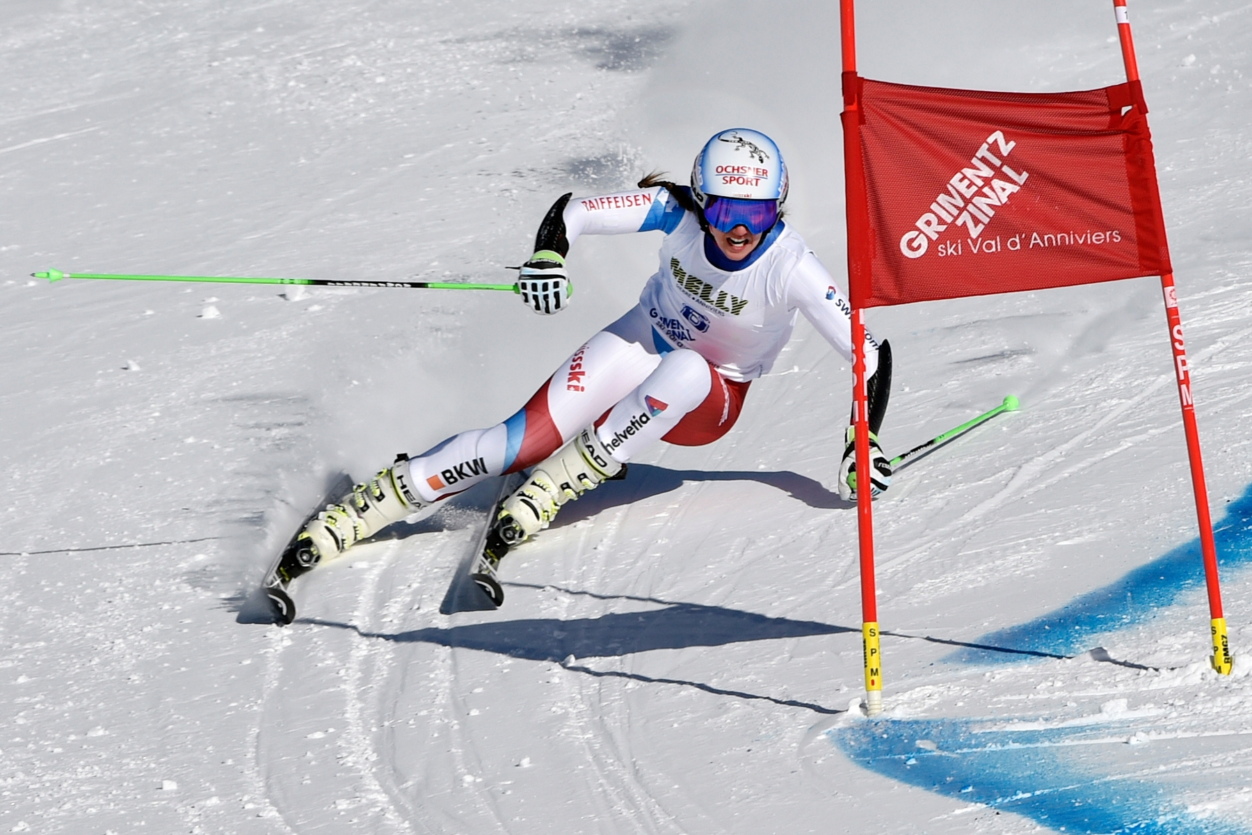 Zinal, le 16.01.2017. Coupe d'Europe FIS. Geant Dames. Camille RAST, Cadre B Equipe Suisse de Ski. 

(Le Nouvelliste/Christian HOFMANN) Geant Coupe d'Europe Dames FIS