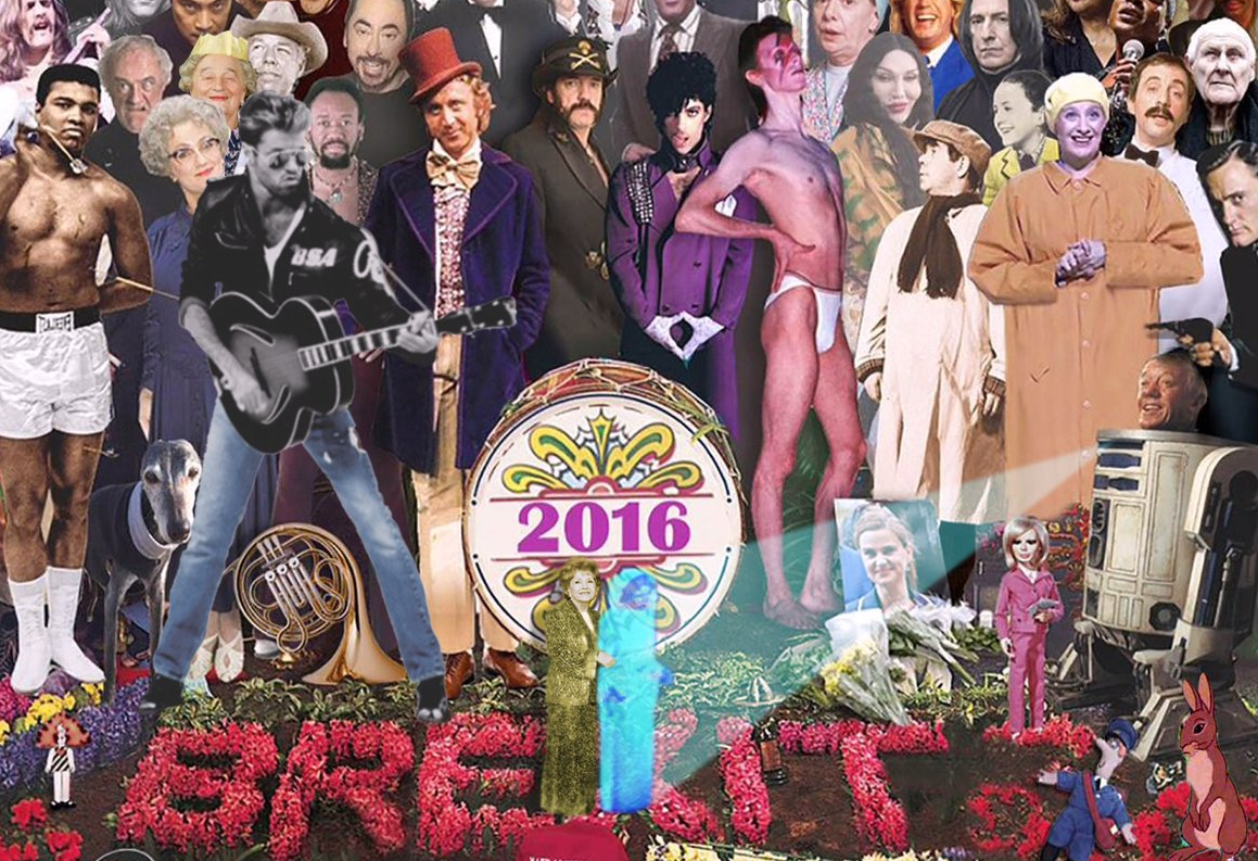 Chris Barker a décidé de résumer les morts de célébrités en 2016 en une seule image afin de leur rendre hommage.