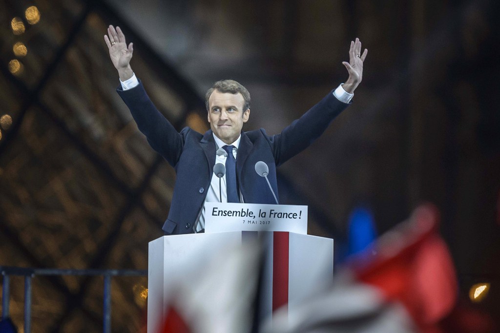 Emmanuel Macron célébrait sa victoire hier soir devant ses supporters rassemblés au Carrousel du Louvre, à Paris. 