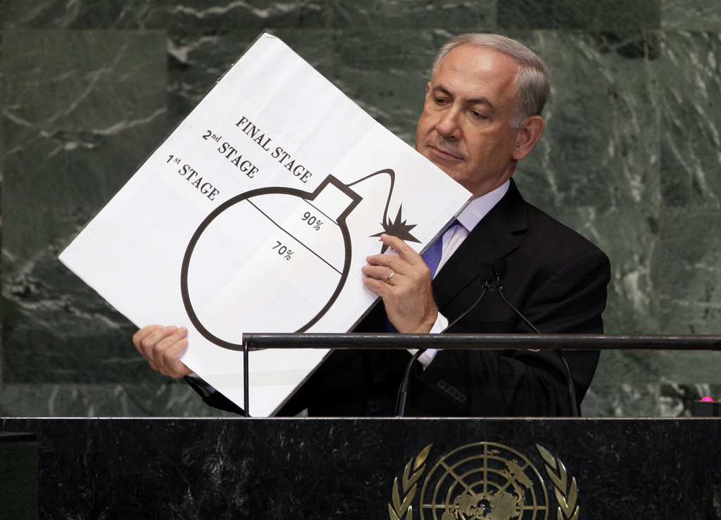 Le Premier ministre israélien Benjamin Netanyahu a utilisé un dessin controversé devant l'assemblée générale de l'ONU.