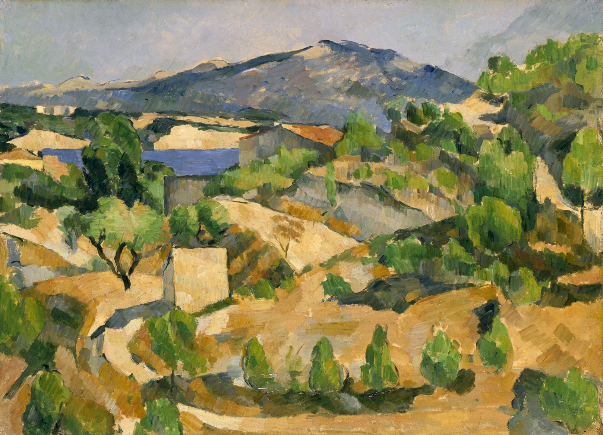Paul Cézanne, Montagnes en Provence – Le Barrage de François Zola, vers 1879.

