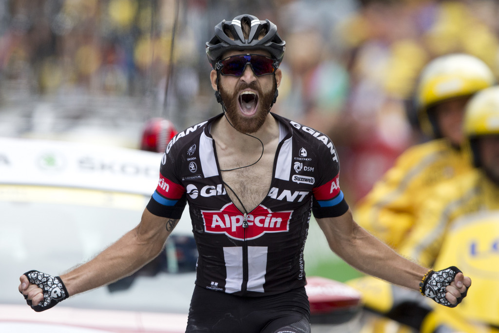 Le coureur allemand Simon Geschke, vainqueur de la 17e étape du Tour de France 2015, ne pourrait assurément pas intégrer l'équipe Sport Vlaanderen.