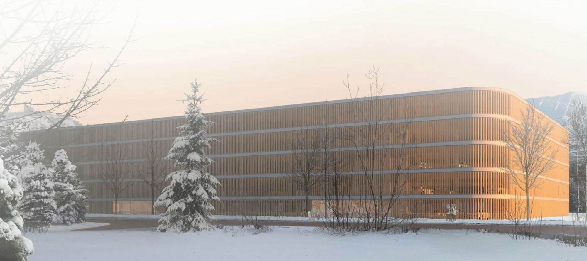 Voilà à quoi ressemblera le futur parking couvert "silo" de l'hôpital de Sion si le parlement valaisan dit oui la semaine prochaine à un cautionnement de 27 millions de francs.
