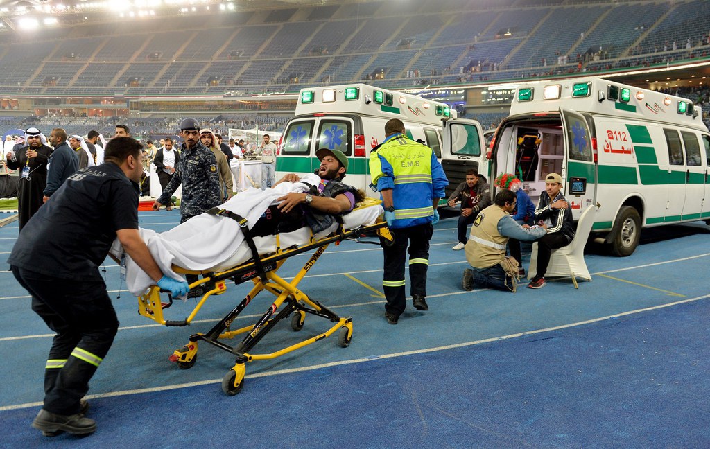 Onze personnes ont été blessées dans la chute d'une barrière d'un stade de Koweït City.