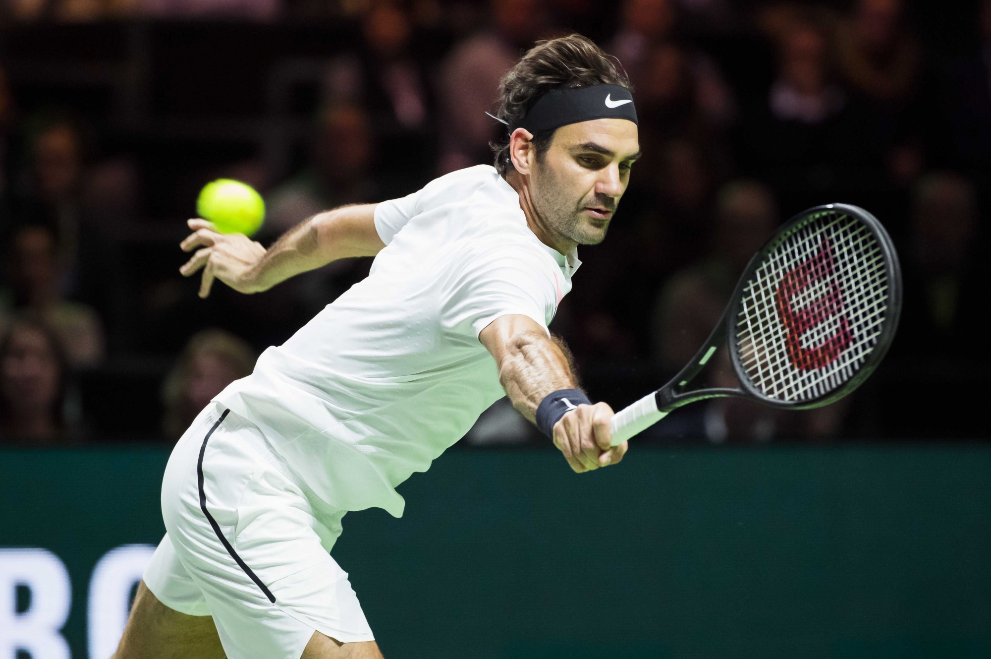 Roger Federer a battu Robin Haase en quart de finale à Rotterdam, vendredi soir.