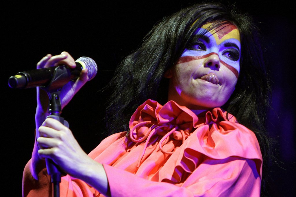 La chanteuse Björk lors de sa prestation au paléo en 2007.