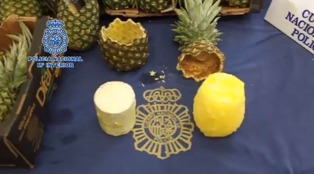 Les ananas étaient "parfaitement vidés et remplis de cylindres compacts de cocaïne".