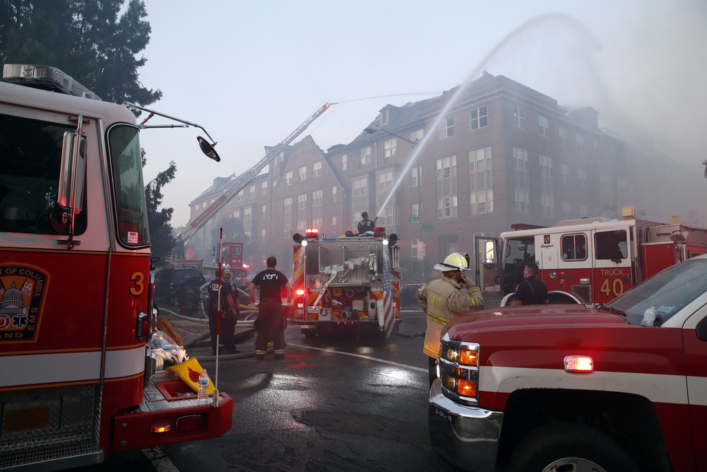 L'incendie a ravagé un EMS au coeur de la ville de Washington sans faire de victimes.