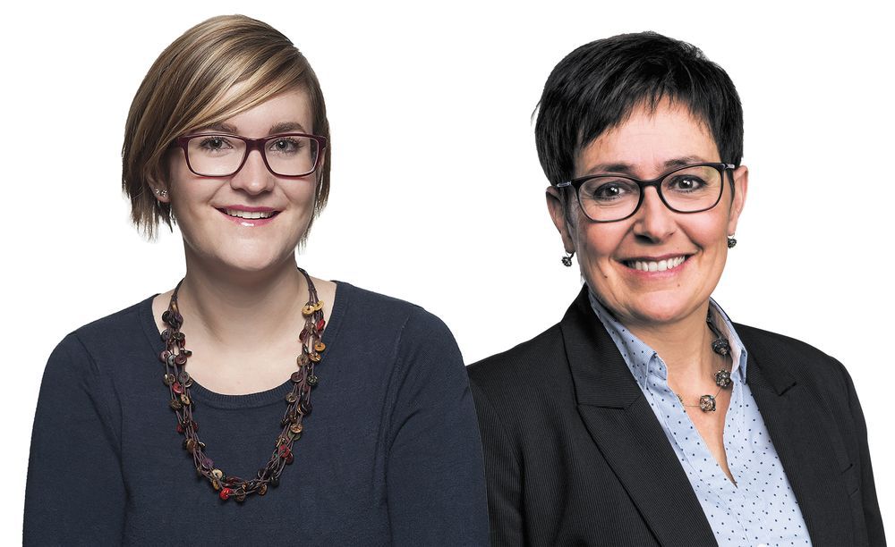Sarah Constantin et Chantal Voeffray-Barras, co-présidentes de Solidarités Femmes Valais.