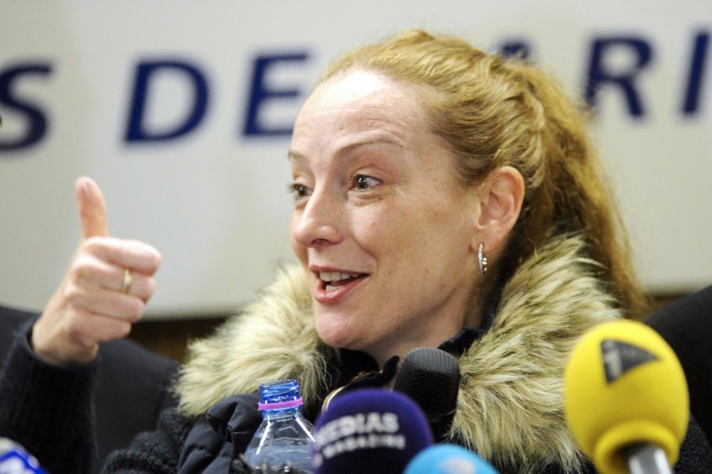 Florence Cassez lors de la conférence de presse donnée à l'aéroport de Roissy Roissy le 24 Janvier 2013. 