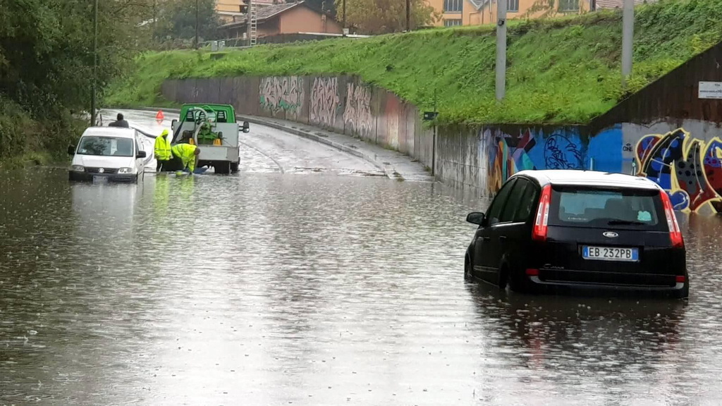 Le nord de l'Italie a été frappé par de violents orages, ici dans la région de Milan. 
