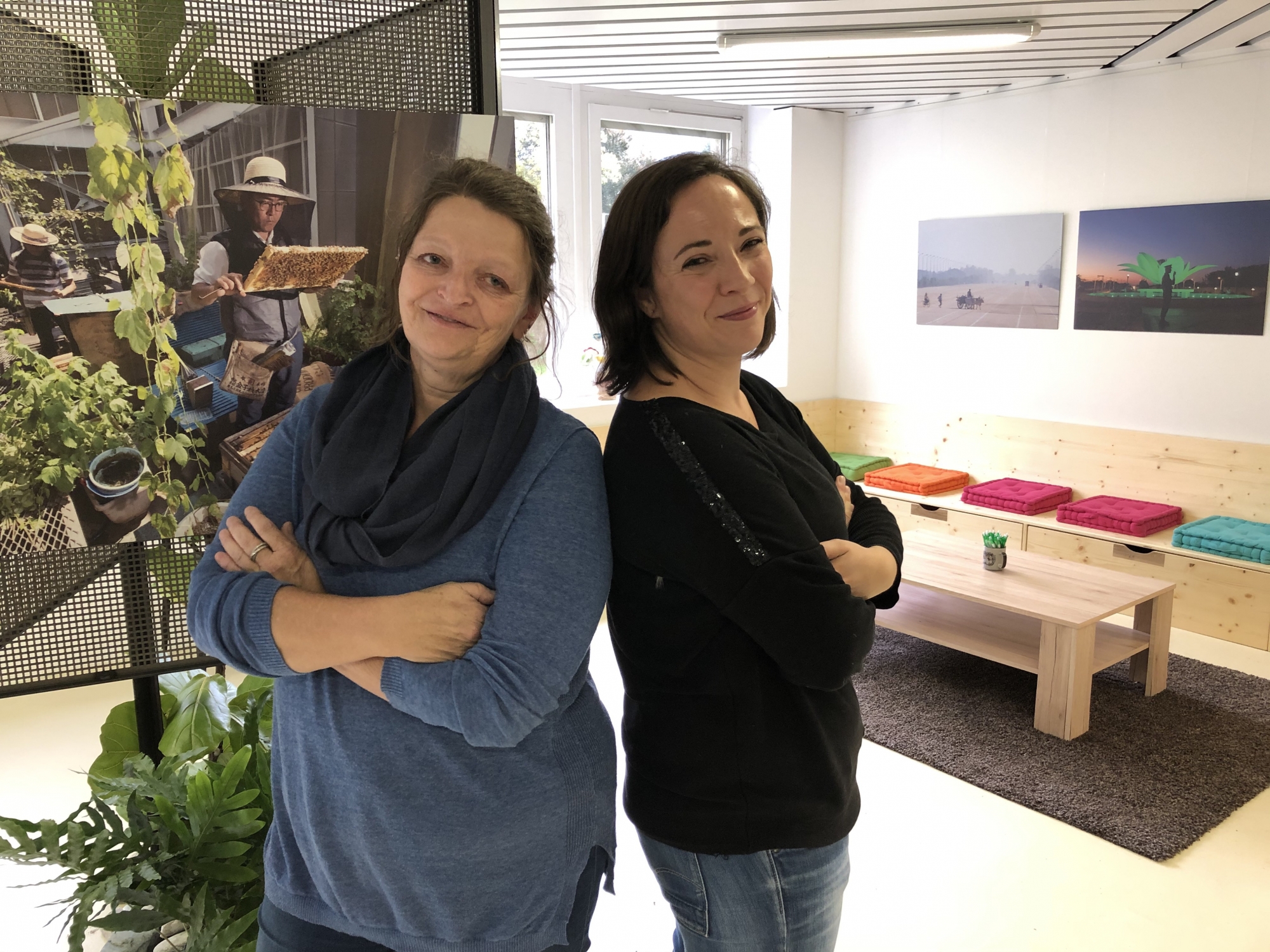 Muriel Perruchoud (à gauche) et Sandrine Rudaz ont ouvert la Maison des cultures de Sierre en 2017.