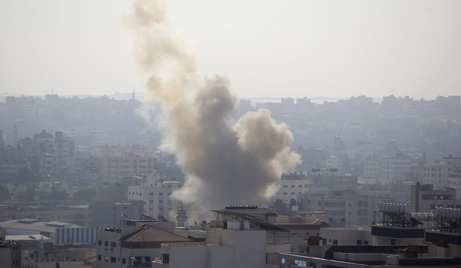 Smoke rises after an Israeli forces strike in Gaza City, Tuesday, Nov. 12, 2019. Israel killed a senior Islamic Jihad commander in Gaza early Tuesday in a resumption of pinpointed targeting that threatens a fierce round of cross-border violence with Palestinian militants. (AP Photo/Hatem Moussa) Israel Palestinians