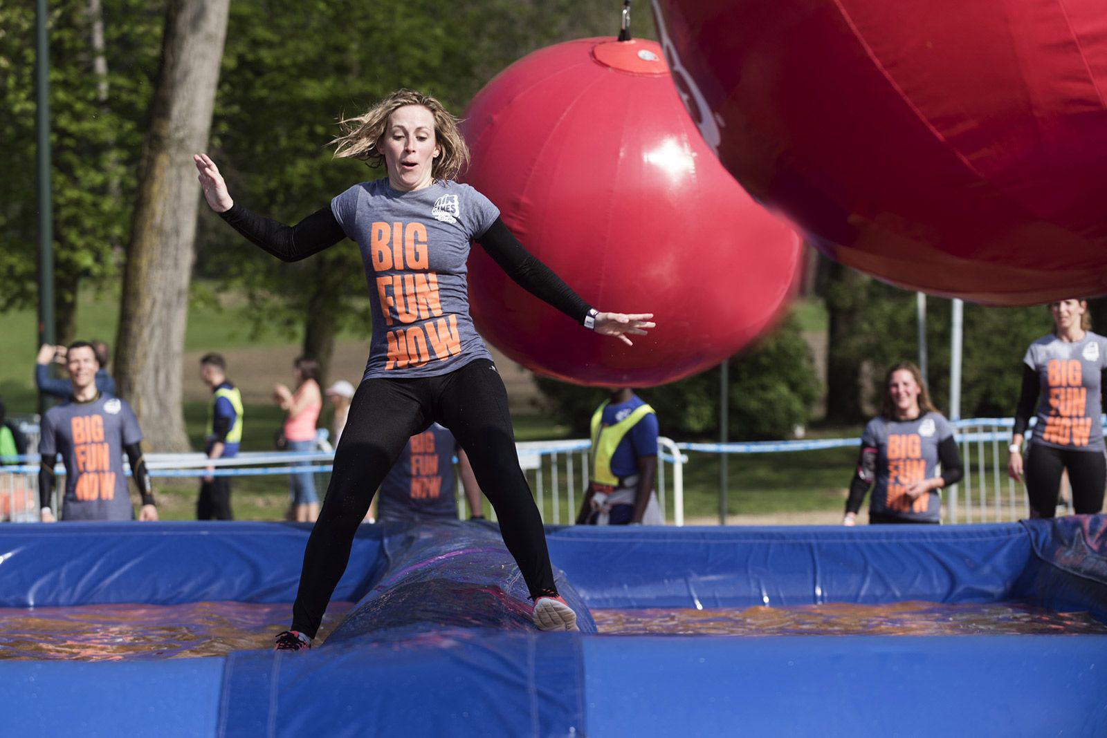 Le parcours Bulky Games comprend douze obstacles gonflables tous plus fun les uns que les autres.