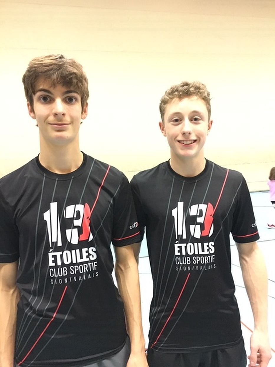 Valentin Imsand et Justin Fournier, deux athlètes du CS 13 Etoiles de Sion.