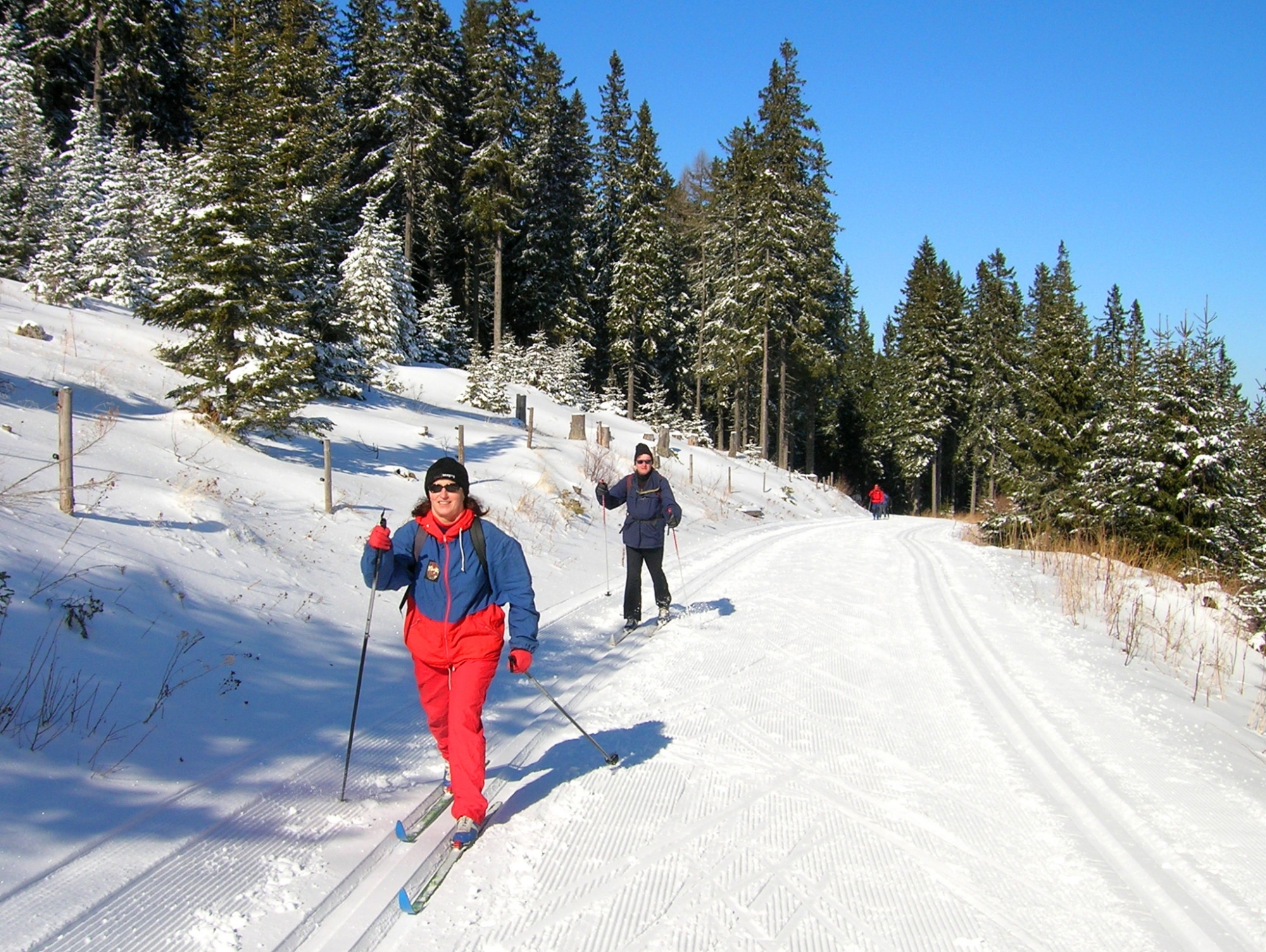 Les aînés peuvent pratiquer le ski de fond en toute sécurité, chacun pouvant cheminer à son rythme lors de sorties encadrées par un moniteur.
