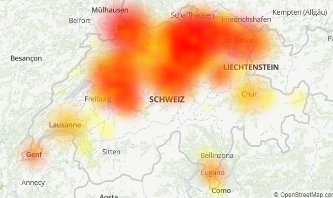 C'est surtout le nord de la Suisse qui est concerné.