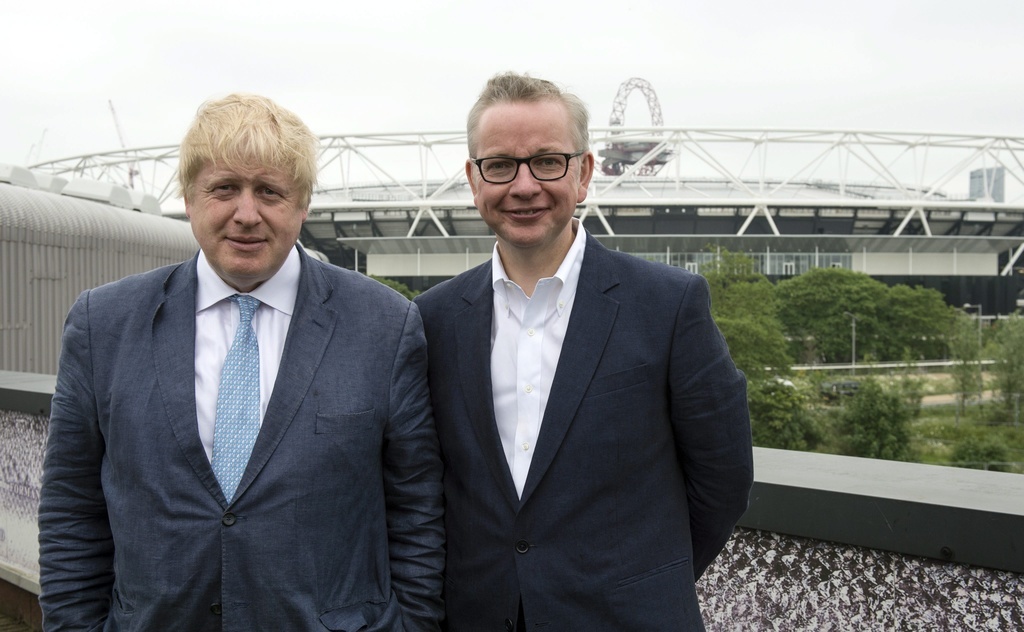 Le ministre d’Etat Michael Gove (à droite) en compagnie de Boris Johnson.