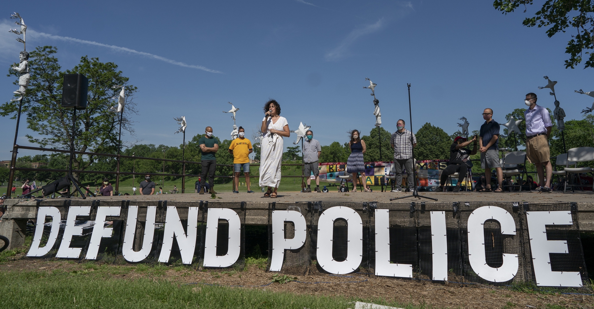 Alondra Cano, a City Council member, speaks during "The Path Forward" meeting at Powderhorn Park on Sunday, June 7, 2020, in Minneapolis. The focus of the meeting was the defunding of the Minneapolis Police Department. (Jerry Holt/Star Tribune via AP)
ArcInfo